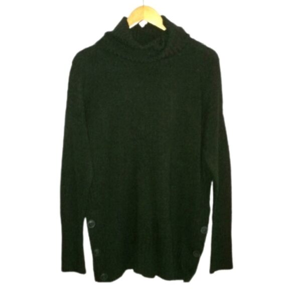 𝅺TAHARI Forest Green Warm Wool Turtleneck Knitted Sweater Size Medium - Picture 1 of 13